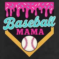 Baseball Mama Ice Cream Drip 7 Panel Mesh Trucker Snapback Hat