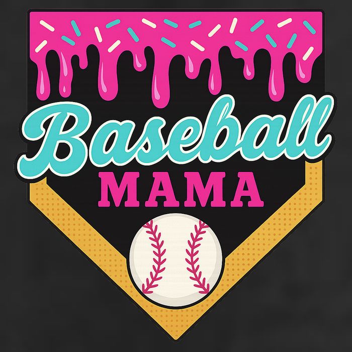 Baseball Mama Ice Cream Drip 7 Panel Mesh Trucker Snapback Hat