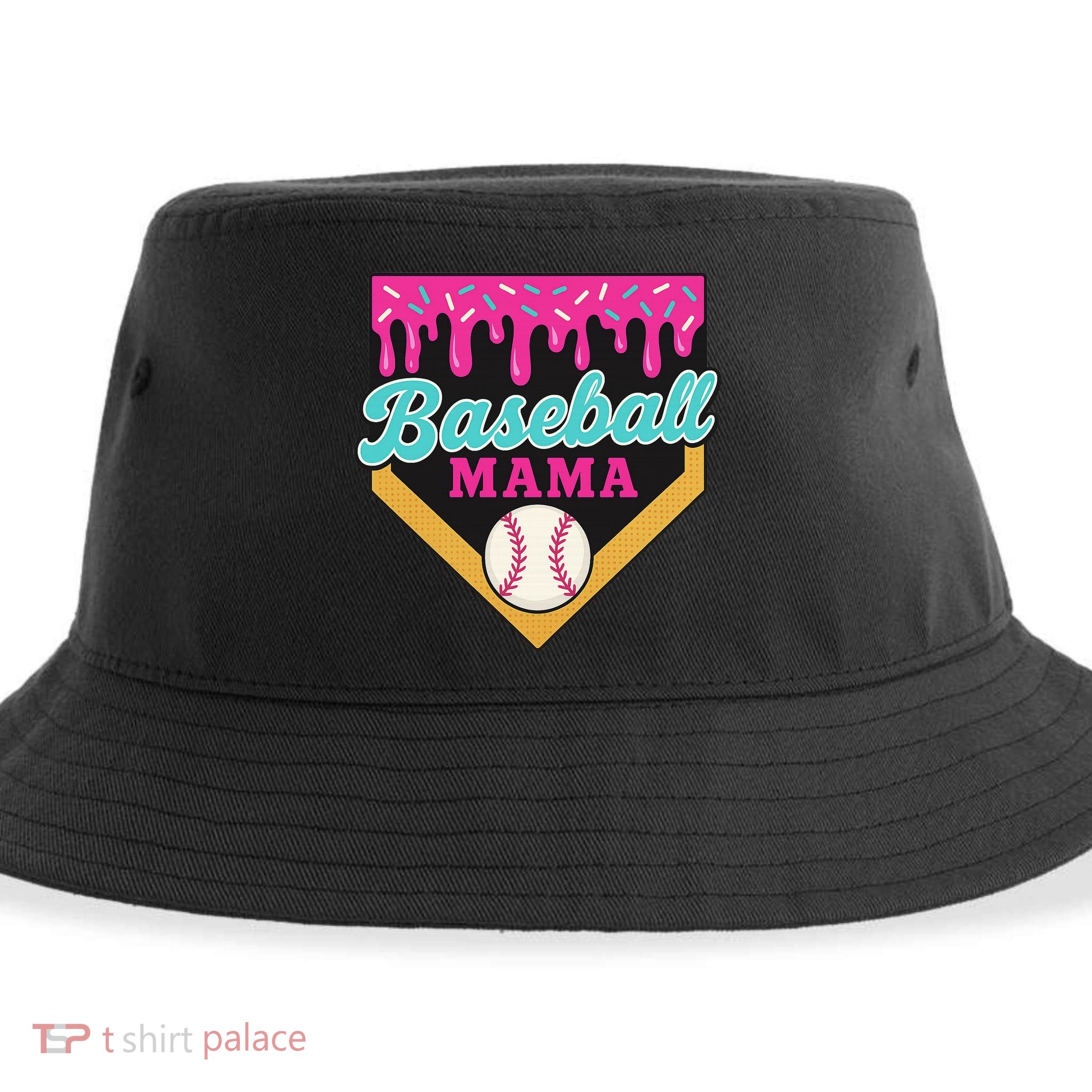 Baseball Mama Ice Cream Drip Sustainable Bucket Hat