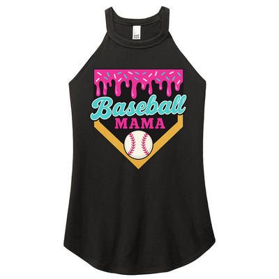 Baseball Mama Ice Cream Drip Women's Perfect Tri Rocker Tank