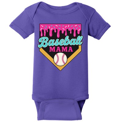 Baseball Mama Ice Cream Drip Baby Bodysuit