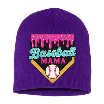 Baseball Mama Ice Cream Drip Short Acrylic Beanie