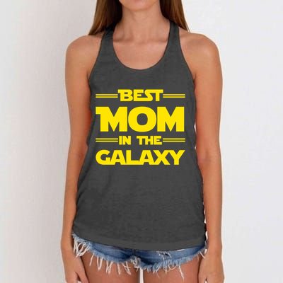 Best Mom In The Galaxy Women's Knotted Racerback Tank