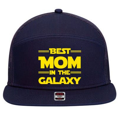 Best Mom In The Galaxy 7 Panel Mesh Trucker Snapback Hat