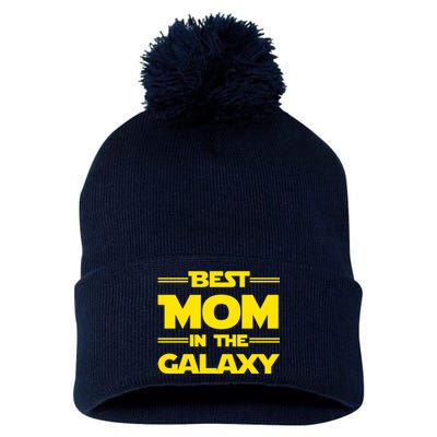 Best Mom In The Galaxy Pom Pom 12in Knit Beanie