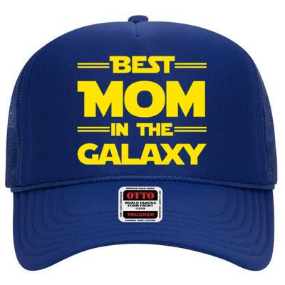 Best Mom In The Galaxy High Crown Mesh Back Trucker Hat