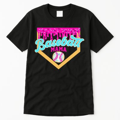 Baseball Mama Ice Cream Drip Funny Baseball Mother's Day  Tall T-Shirt