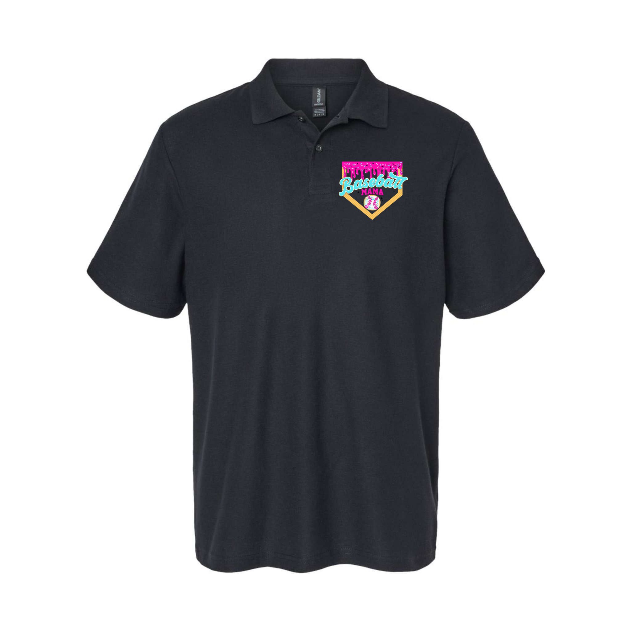 Baseball Mama Ice Cream Drip Funny Baseball Mother's Day  Polo