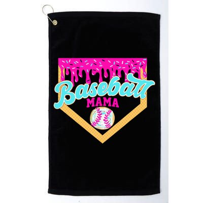 Baseball Mama Ice Cream Drip Funny Baseball Mother's Day  Golf Towel