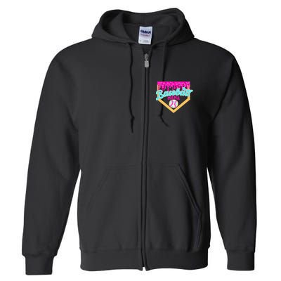 Baseball Mama Ice Cream Drip Funny Baseball Mother's Day  Full Zip Hoodie