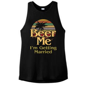 Beer Me Im Getting Married Groom Bride Bachelor Party Gift Ladies PosiCharge Tri-Blend Wicking Tank