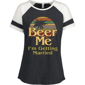 Beer Me Im Getting Married Groom Bride Bachelor Party Gift Enza Ladies Jersey Colorblock Tee