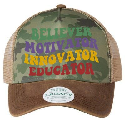 Believer Motivator Innovator Educator Legacy Tie Dye Trucker Hat