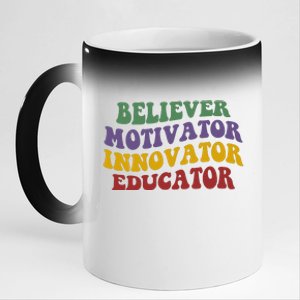 Believer Motivator Innovator Educator 11oz Black Color Changing Mug