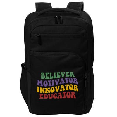 Believer Motivator Innovator Educator Impact Tech Backpack