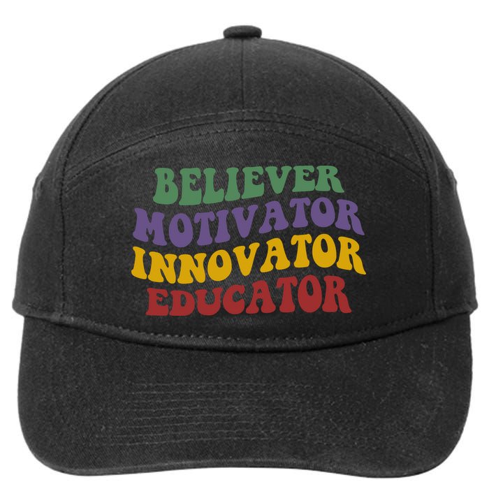 Believer Motivator Innovator Educator 7-Panel Snapback Hat