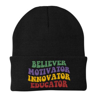Believer Motivator Innovator Educator Knit Cap Winter Beanie