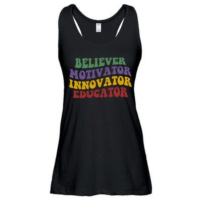 Believer Motivator Innovator Educator Ladies Essential Flowy Tank