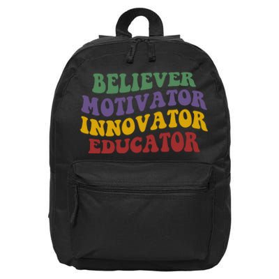 Believer Motivator Innovator Educator 16 in Basic Backpack