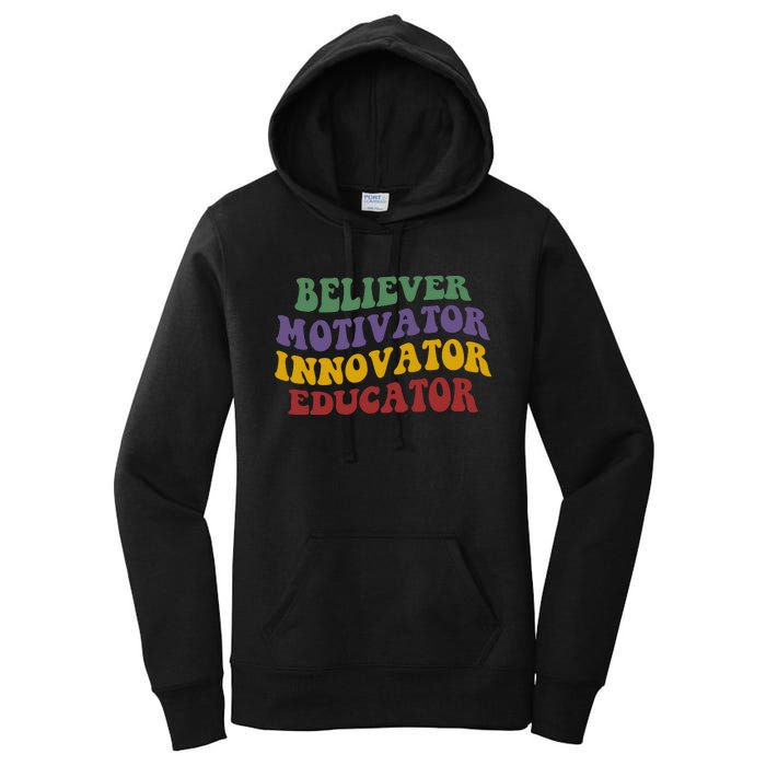 Believer Motivator Innovator Educator Women's Pullover Hoodie