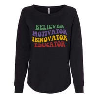 Believer Motivator Innovator Educator Womens California Wash Sweatshirt