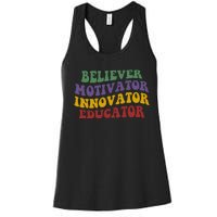 Believer Motivator Innovator Educator Women's Racerback Tank