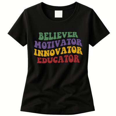 Believer Motivator Innovator Educator Womens T-Shirt