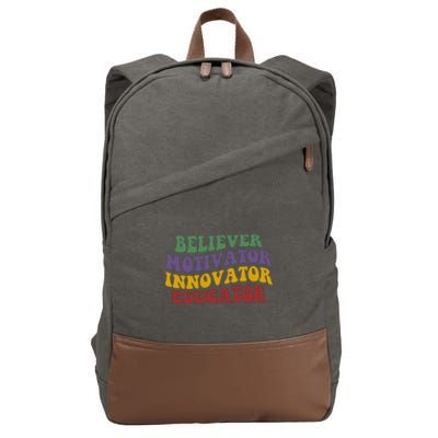 Believer Motivator Innovator Educator Cotton Canvas Backpack