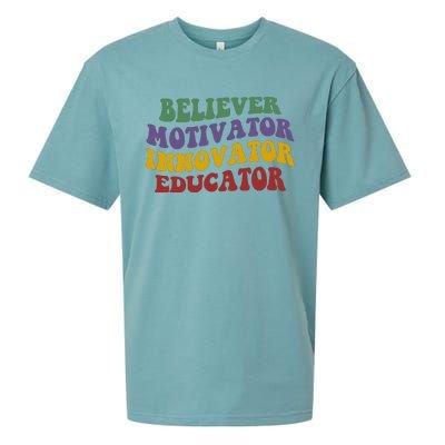 Believer Motivator Innovator Educator Sueded Cloud Jersey T-Shirt