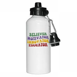 Believer Motivator Innovator Educator Aluminum Water Bottle