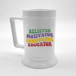 Believer Motivator Innovator Educator Beer Stein