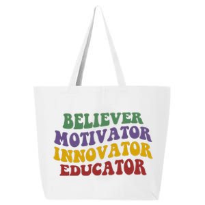 Believer Motivator Innovator Educator 25L Jumbo Tote