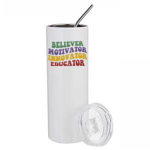 Believer Motivator Innovator Educator Stainless Steel Tumbler