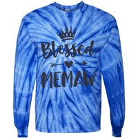 Blessed Memaw Idea From Grand Cute Mothers Day Memaw Cool Gift Tie-Dye Long Sleeve Shirt