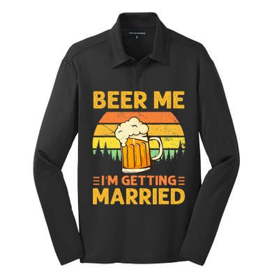 Beer Me Im Getting Married Men Funny Groom Bachelor Party Silk Touch Performance Long Sleeve Polo