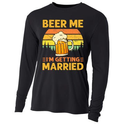 Beer Me Im Getting Married Men Funny Groom Bachelor Party Cooling Performance Long Sleeve Crew