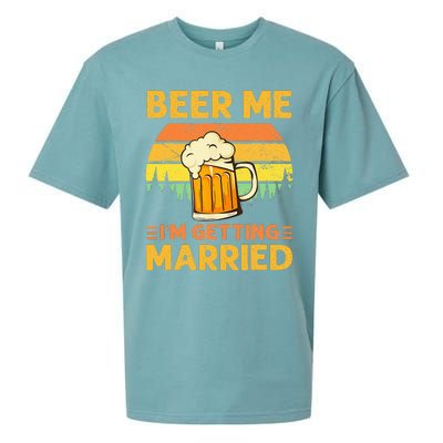 Beer Me Im Getting Married Men Funny Groom Bachelor Party Sueded Cloud Jersey T-Shirt