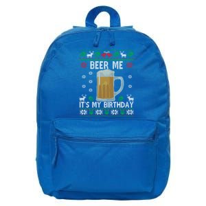 Beer Me Its My Birthday Party December BDay Ugly Christmas Gift 16 in Basic Backpack