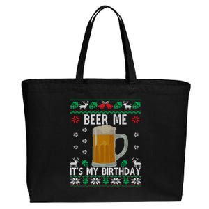 Beer Me Its My Birthday Party December BDay Ugly Christmas Gift Cotton Canvas Jumbo Tote