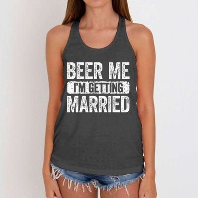 Beer Me Im Getting Married Groom Bachelor Party Women's Knotted Racerback Tank