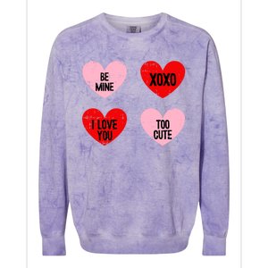 Be Mine I Love You Valentines Day Cute Vgiftday Heart Gift Colorblast Crewneck Sweatshirt