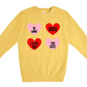 Be Mine I Love You Valentines Day Cute Vgiftday Heart Gift Premium Crewneck Sweatshirt