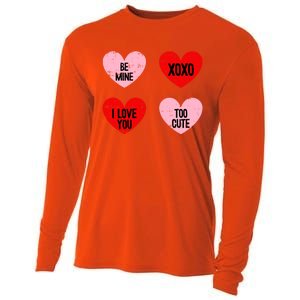 Be Mine I Love You Valentines Day Cute Vgiftday Heart Gift Cooling Performance Long Sleeve Crew