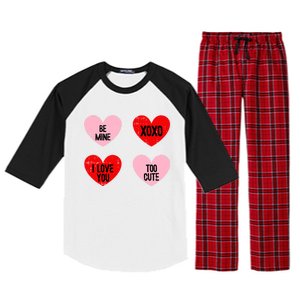 Be Mine I Love You Valentines Day Cute Vgiftday Heart Gift Raglan Sleeve Pajama Set