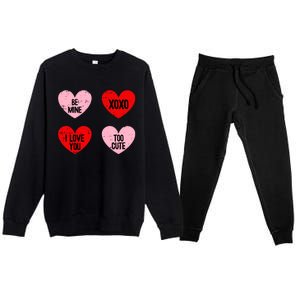 Be Mine I Love You Valentines Day Cute Vgiftday Heart Gift Premium Crewneck Sweatsuit Set