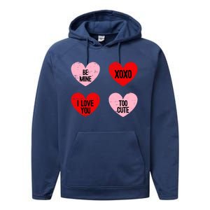 Be Mine I Love You Valentines Day Cute Vgiftday Heart Gift Performance Fleece Hoodie