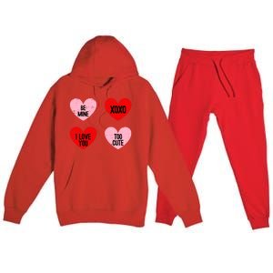 Be Mine I Love You Valentines Day Cute Vgiftday Heart Gift Premium Hooded Sweatsuit Set