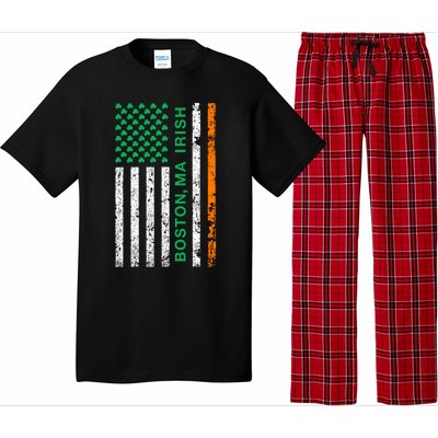 Boston Massachusetts Irish American Patriotic Us Flag Gift Pajama Set