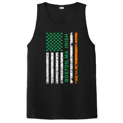 Boston Massachusetts Irish American Patriotic Us Flag Gift PosiCharge Competitor Tank