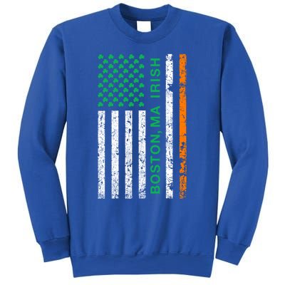 Boston Massachusetts Irish American Patriotic Us Flag Gift Sweatshirt